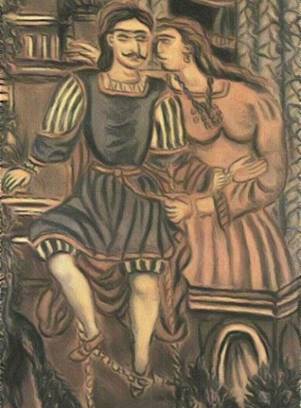 Θεόφιλος (Χατζημιχαήλ) (1871-1934), Ερωτόκριτος και Αρετούσα Μουσείο Λαϊκής Τέχνης, Αθήνα