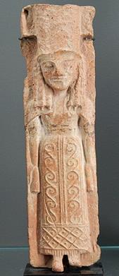 Ancient Greek Goddess polos from Crete 640 BCE  Terracotta: 