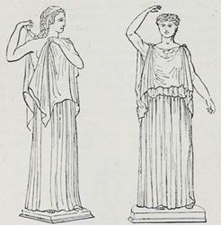 Greek clothing tunica. Ionic, Dorian Chiton. Ancient costumes