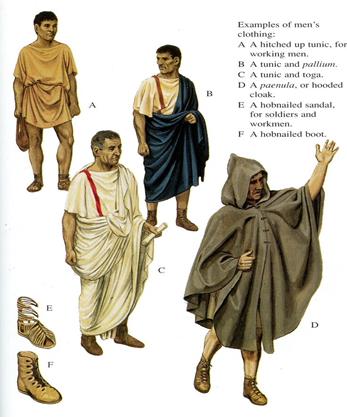 Pictures of Roman men's clothing ~ Peter Connolly: 